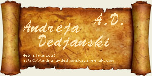 Andreja Deđanski vizit kartica